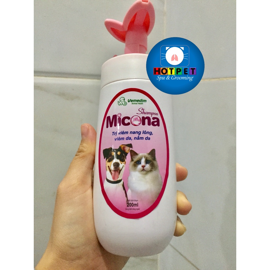 [Mã 253FMCGSALE giảm 8% tối đa 100K đơn 500K] Sữa Tắm Trị Viêm Da, Nấm Da Cho Chó Mèo Micona Vemedim 200ml