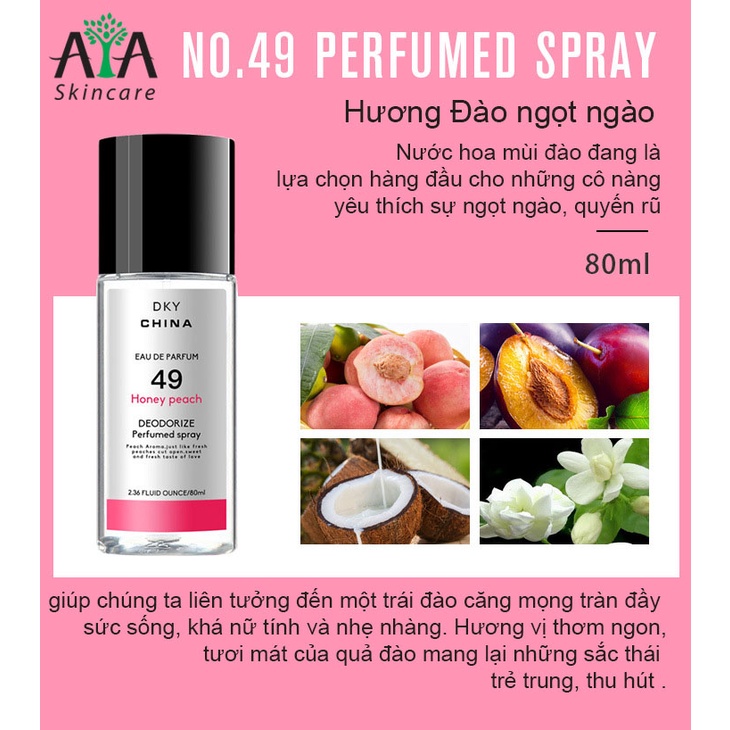 Xịt thơm quần áo DKY 80ml mùi thơm nhẹ nhàng dễ chịu lưu hương lâu avaskincare