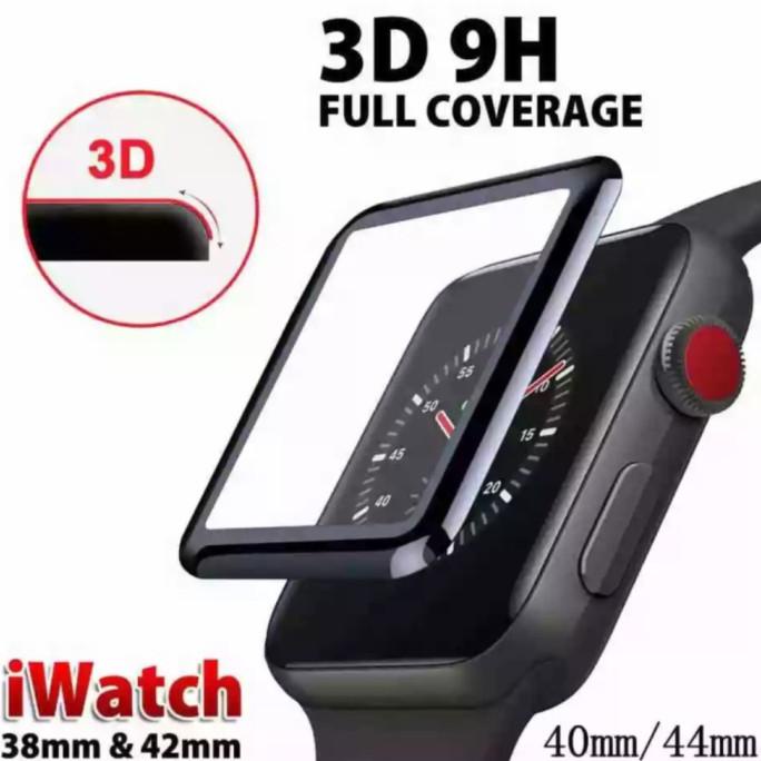Kính cường lực 3D bảo vệ màn hình đồng hồ thông minh Apple Watch iwatch 44mm 42mm 38mm màu đen