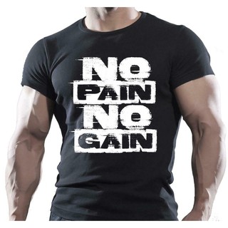 Áo thun nam in chữ No Pain No gain S MMA thời trang