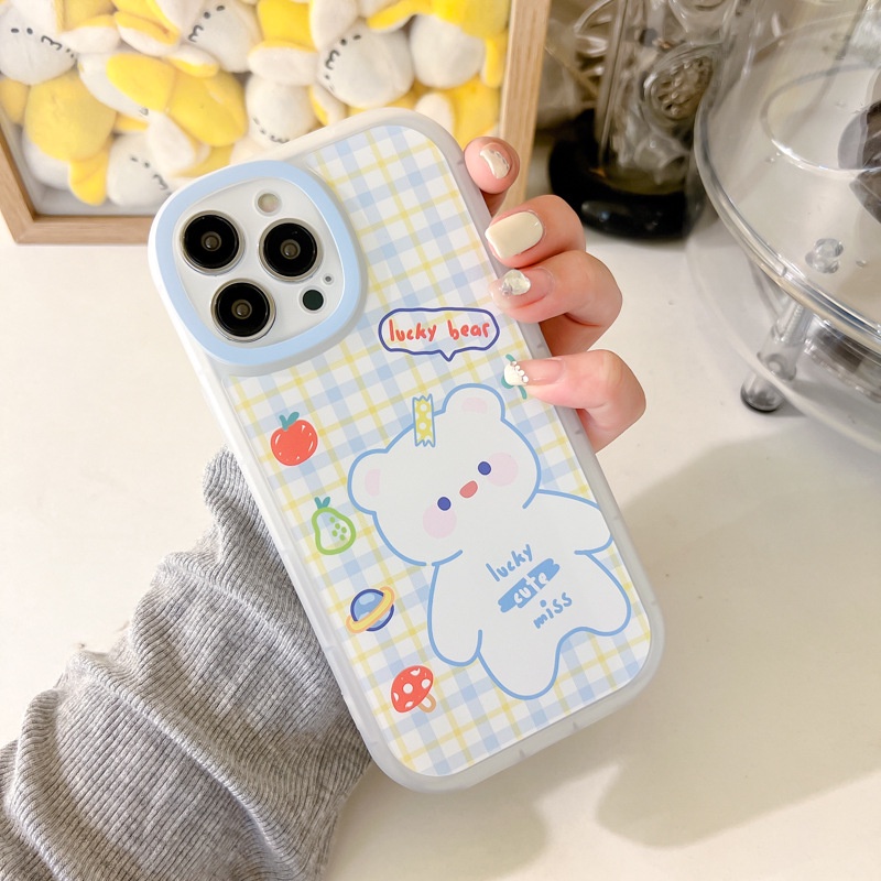 Ốp Điện Thoại Hình Thỏ Mắt To Hoạt Hình Cho iPhone 13Promax 11 / 12 / xs / 7 / 8p