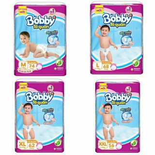 Bỉm/tã quần bobby m76, l68,xl62, xxl56, m62, l54, xl48, xxl44 dán m76, l68, xl62