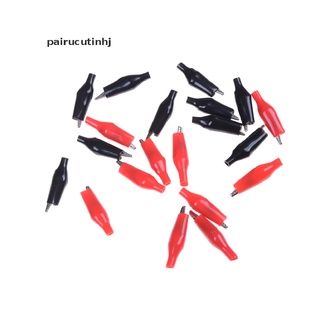 [pairucutinhj] 20Xs Red Black Soft Plastic Testing Probe Alligator Clips Crocodile Test Clip