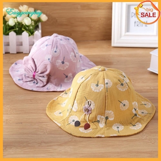 Nón Rộng Vành Phối Nơ Dễ Thương Cho Bé Gái
