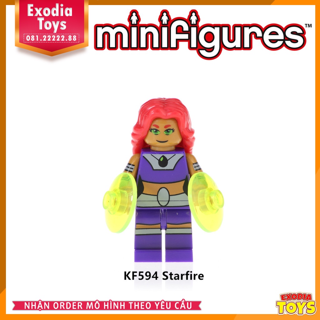 Xếp hình minifigure nhân vật siêu anh hùng Teen Titans - Đồ chơi lắp ghép sáng tạo - KF6049