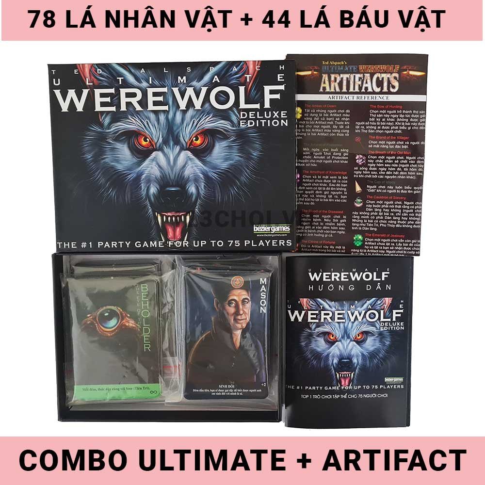 Ma Sói Werewolf Ultimate + Ma sói Artifact bản Tiếng Việt cao cấp, game nhập vai dành cho 5 - 75 người chơi