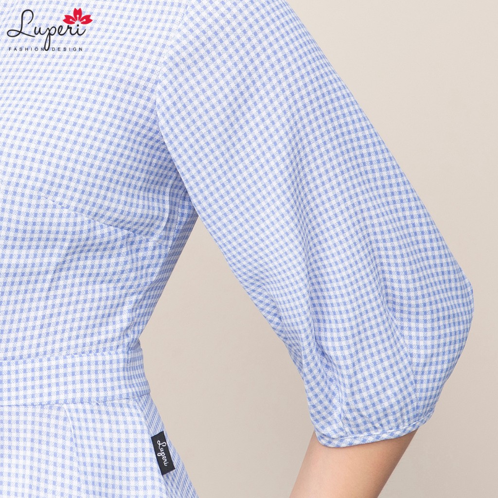 Áo Sơ Mi Nữ Kiểu Tay Lửng Có Bo Eo LUPERI LFSM1181 Chất Liệu Tơ Sống Cao Cấp Cho Nữ Công Sở