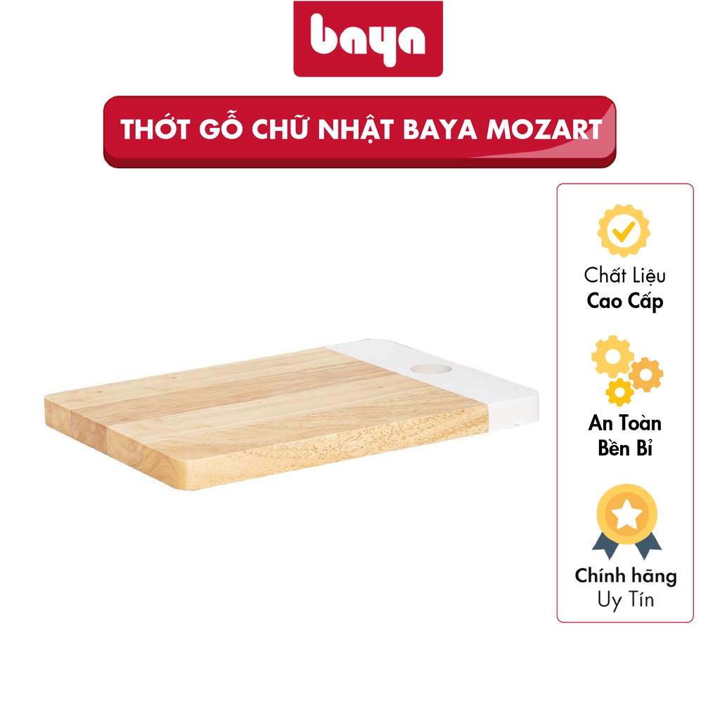 Thớt BAYA MOZART Gỗ Cao Su Màu Gỗ Tự Nhiên Pha Trắng Nhiều Kích Thước 1092646