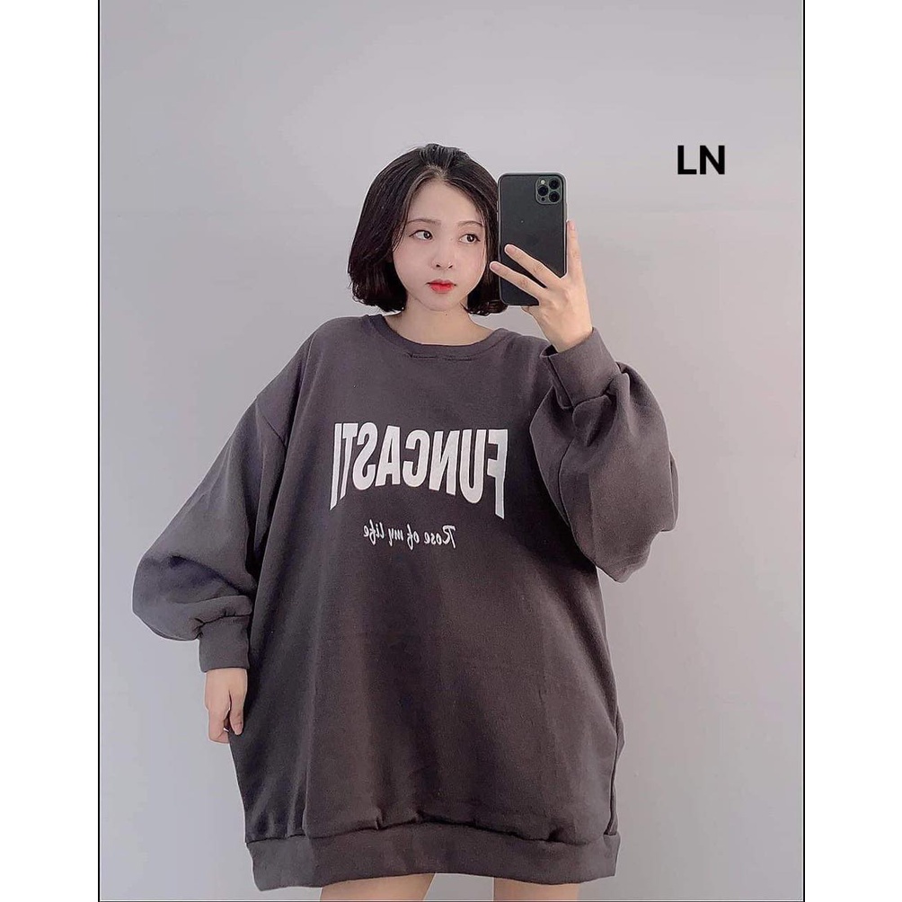 ( Sale Hót ) Áo  Sweater From rộng  FUNCAS HOT HIT in Chữ ở ngực Siêu phẩm  2022 - ZADOLA FASHION