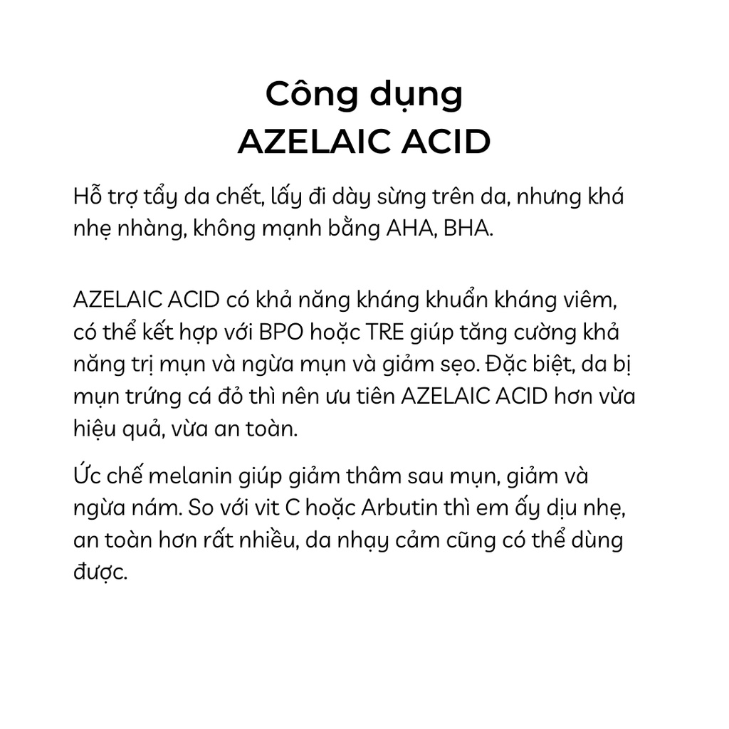 [ 30G] Kem dưỡng gel SKINOREN giảm mụn, nám chứa Azelaic Acid