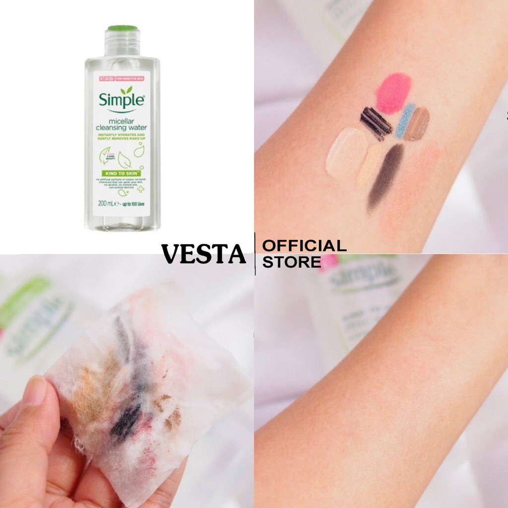 Nước Tẩy Trang Simple Micellar 200ml Làm Sạch Trang Điểm Skincare Chăm Sóc Dưỡng Da Vượt Trội | BigBuy360 - bigbuy360.vn