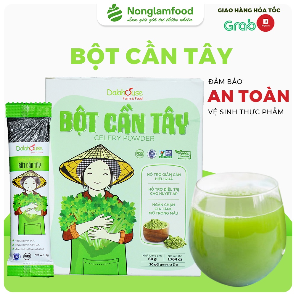 Bột rau cần tây nguyên chất sấy lạnh Dalahouse 60gr công nghệ sấy lạnh tiêu chuẩn Châu Âu