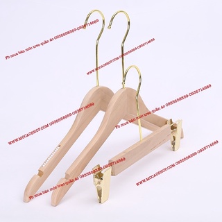 Combo 10 móc gỗ mộc treo quần áo cao cấp