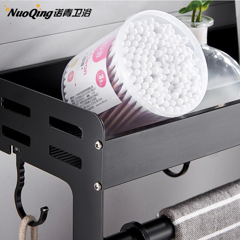 Kệ phòng tắm nhà vệ sinh không có lỗ treo tường màu đen bàn trang điểm khăn < | BigBuy360 - bigbuy360.vn