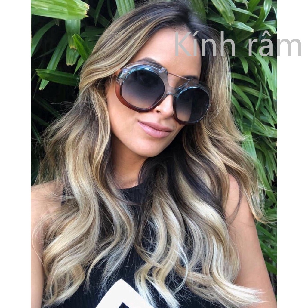 Kính râm cỡ lớn tròng to màu gradient thời trang