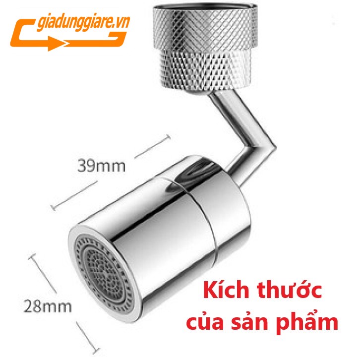 (Mẫu mới) ĐẦU NỐI INOX TĂNG ÁP VÒI NƯỚC (Xoay 720 độ) lắp được đa số vòi chậu rửa chén bát lavabo với 2 chế độ nước chảy