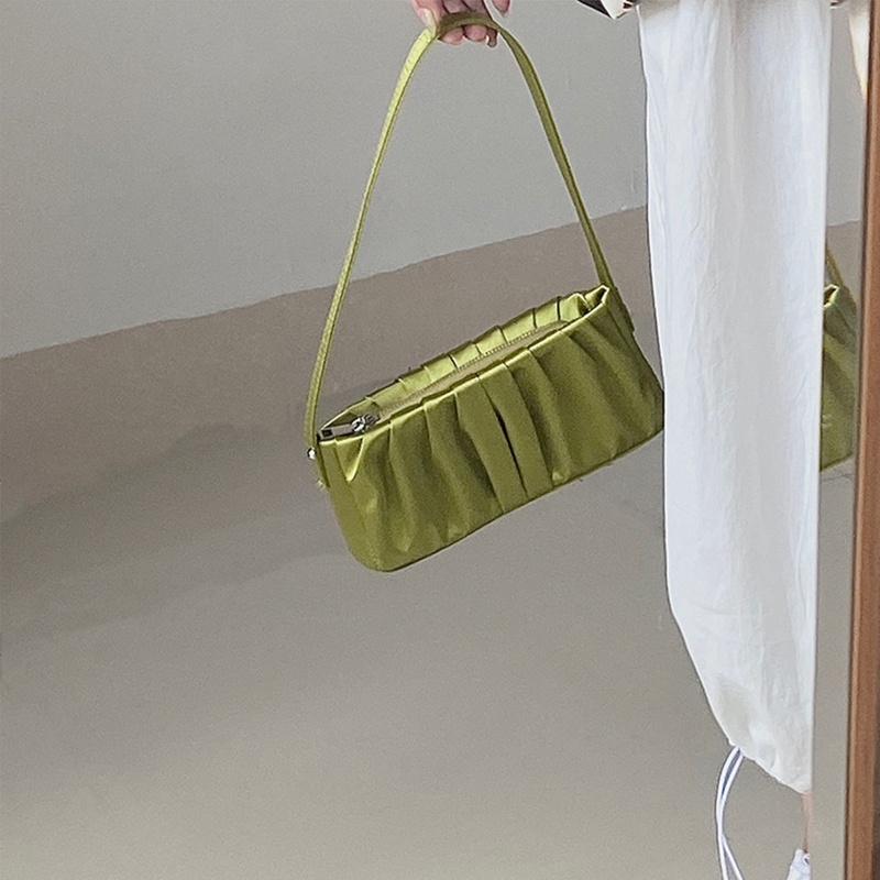 Túi Xách Đeo Vai / Kẹp Nách Màu Trơn Có Khóa Kéo Cho Nữ