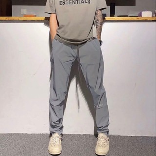Quần nylon dây rút Essentials phản quang 3M màu xám mặc hàng ngày
