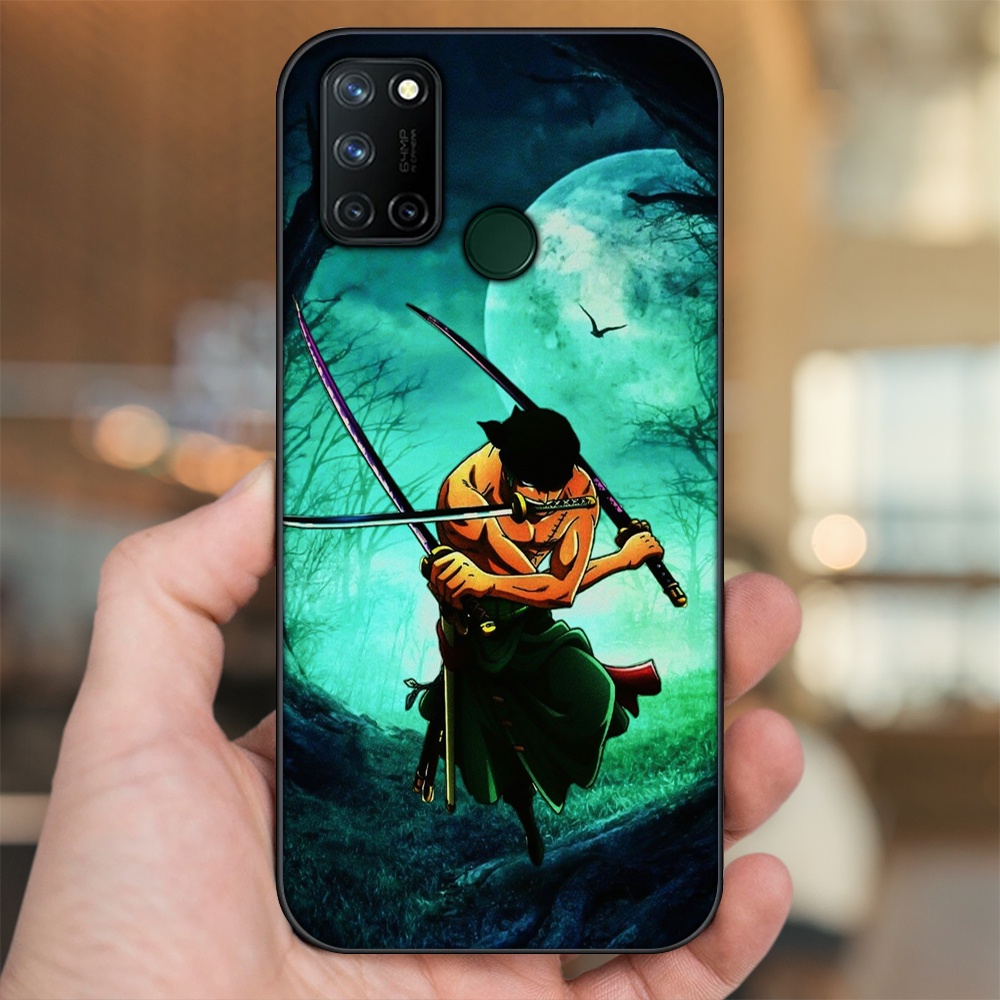 Ốp lưng Realme C17, 7i viền đen in hình Zoro One Piece