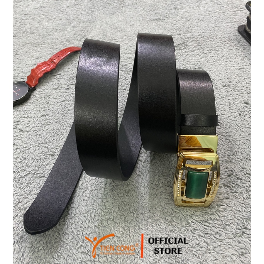 Thắt Lưng Nam da bò 2 lớp cao cấp đầu khóa thời trang TIẾN CÔNG TCN1200