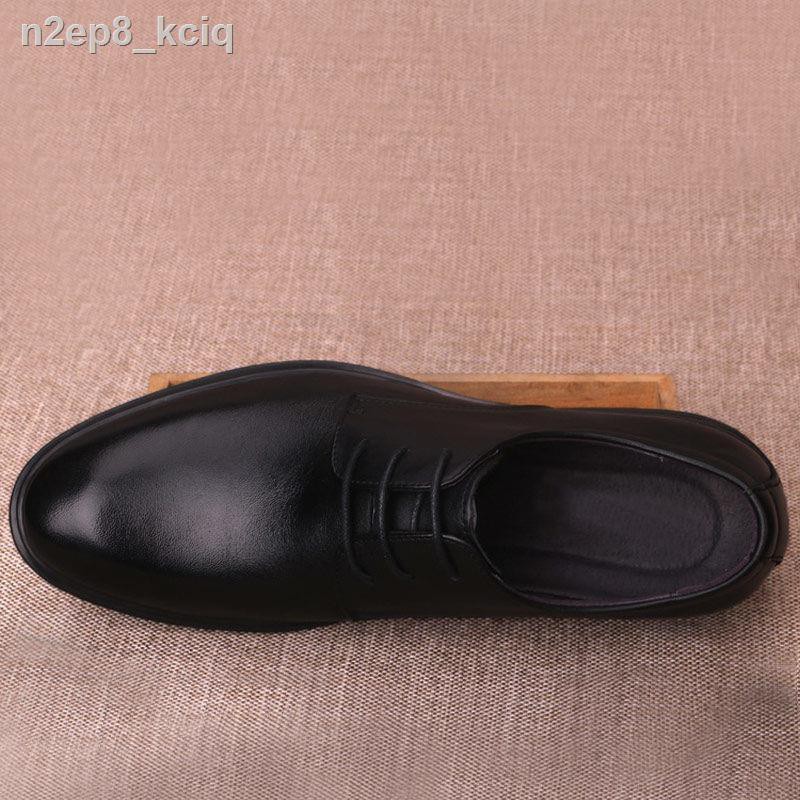 ✘[Da bò] Phong cách doanh nhân kiểu Anh trang trọng mang giày da nam không trơn trượt bên trong tăng màu đen