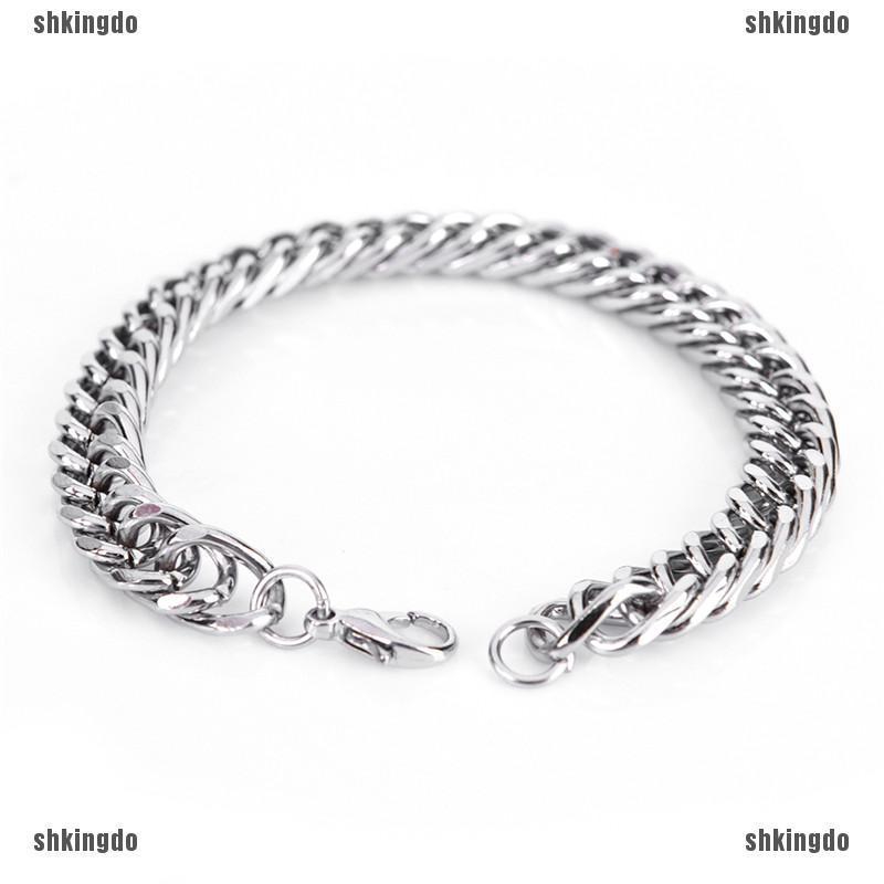 Vòng Tay Dạng Dây Xích Bằng Thép Không Gỉ Phong Cách Punk Dành Cho Nam