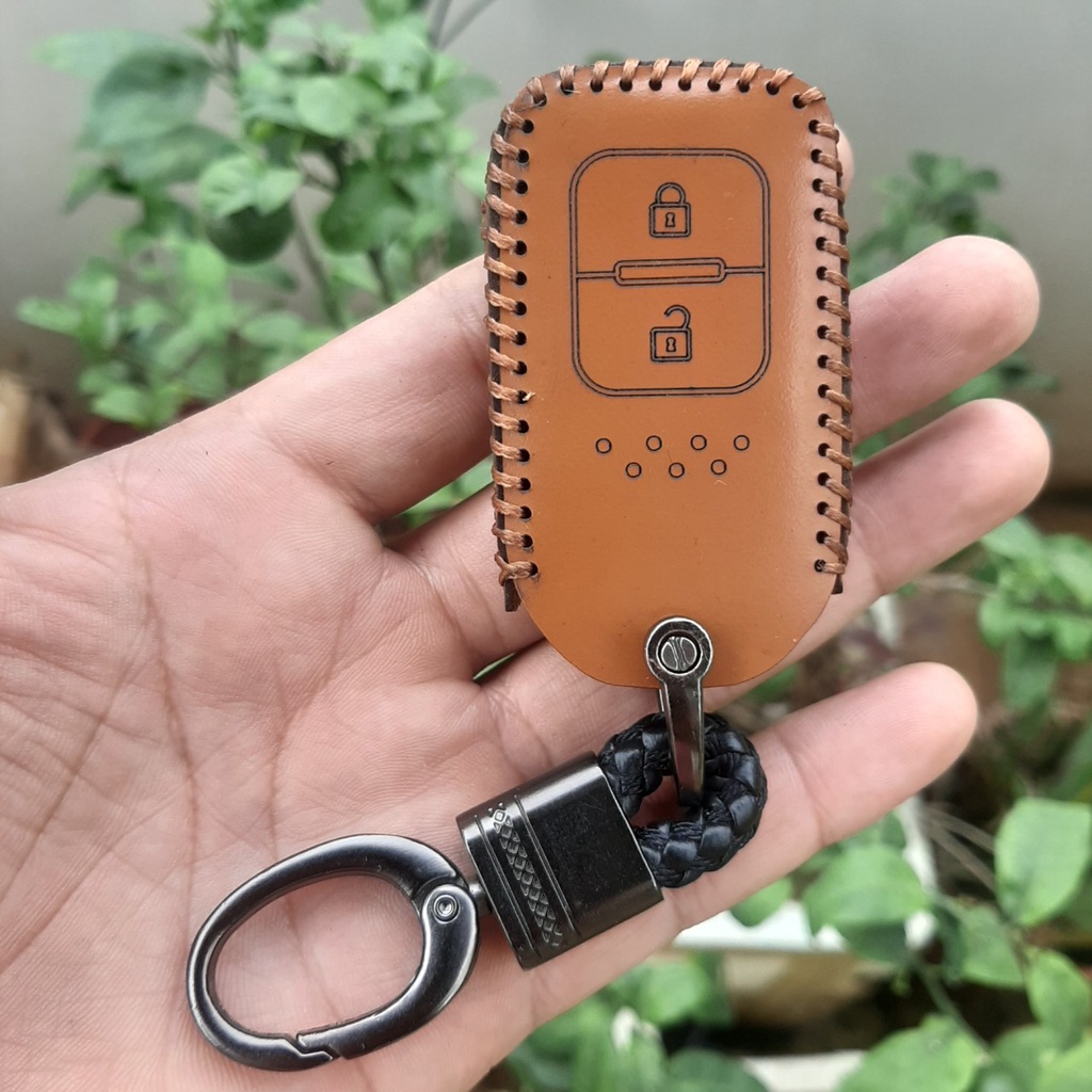 Bao da chìa khoá xe CRV, HRV, JAZZ loại 2 nút, da thật 100%, bảo hành 2 năm