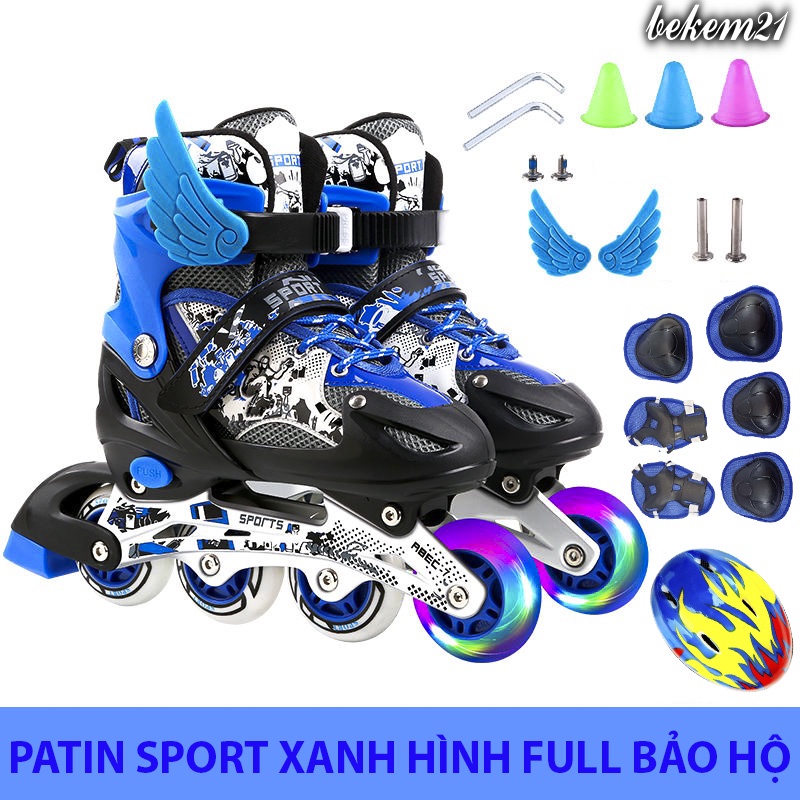 Rẻ Nhất Thị Trường Giày Trượt Patin Phát Sáng Sport Trẻ Em - Batin Người Lớn QF Thế Hệ Mới (Tặng 2 Thanh Cờ Lê T