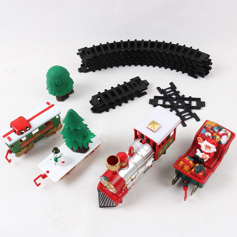 Giáng sinh 2023 - Hộp đồ chơi đường ray xe lửa, tàu hỏa Giáng Sinh, Xe lửa ông già Noel chở quà, Tàu hỏa Merry Christmas