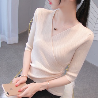 Áo len nữ tay lửng cổ lọ thời trang