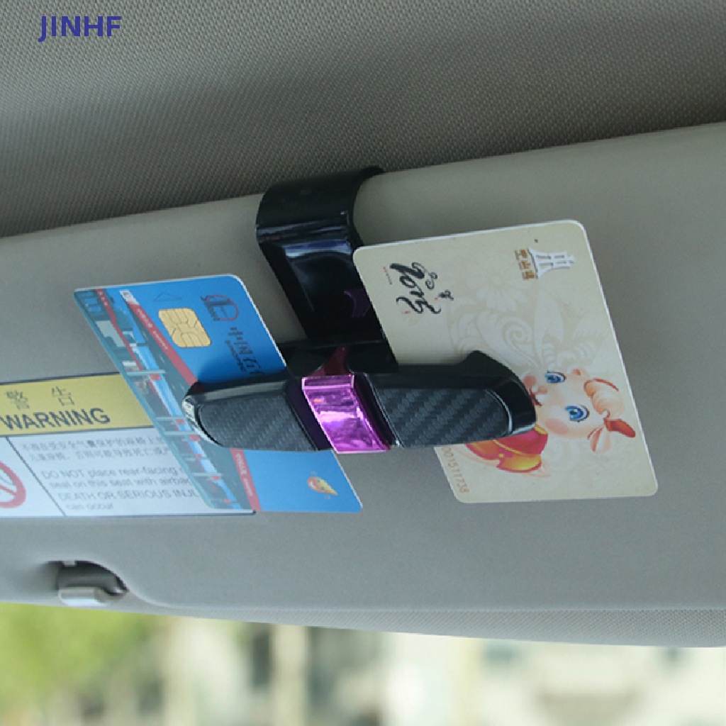 Kẹp Giữ Thẻ / Mắt Kính Gắn Tấm Che Nắng Xe Hơi Bằng ABS JINHF