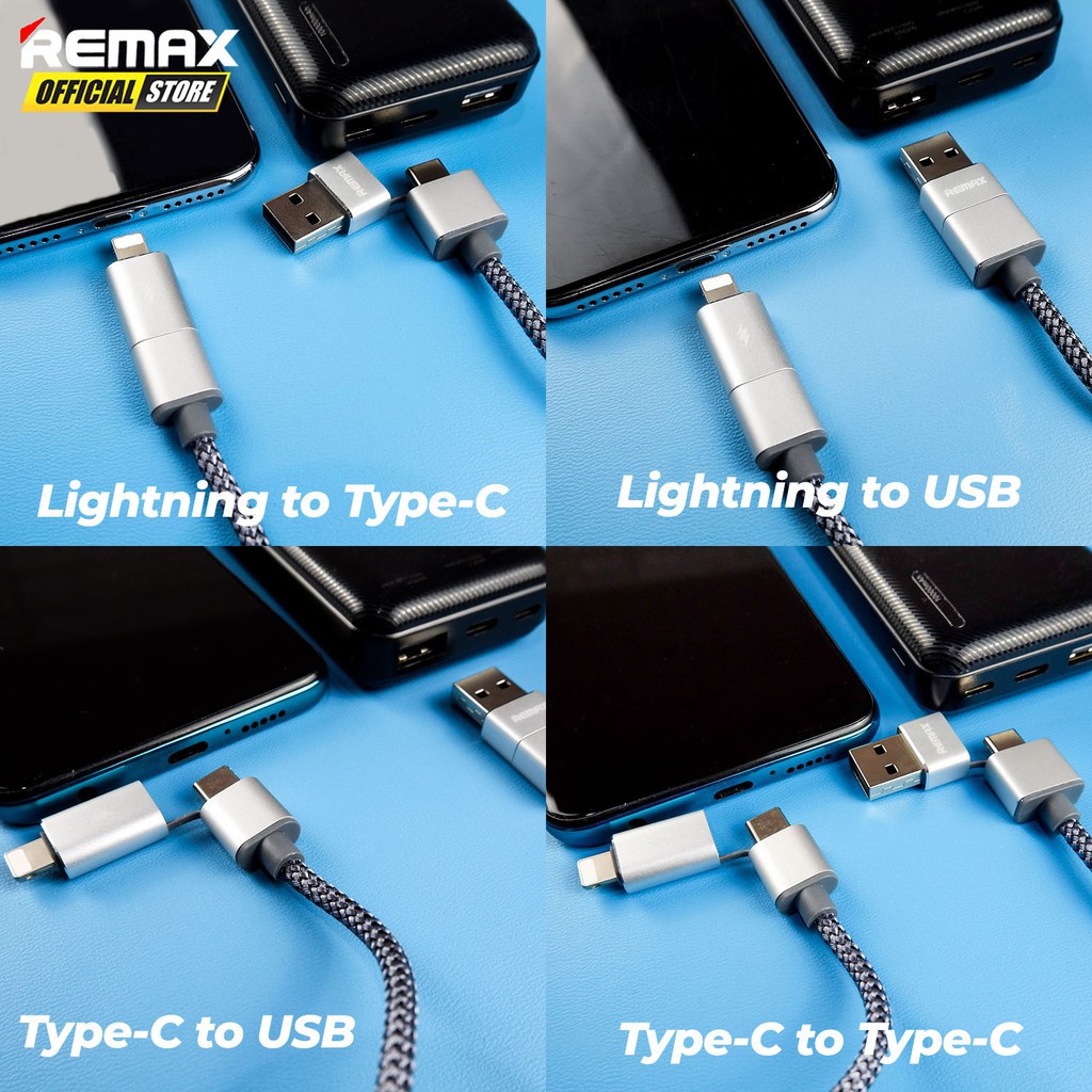 Cáp Sạc Remax Aurora 4 Trong 1 Micro Usb Lightning Rc-020t Cho Iphone Và Micro Usb