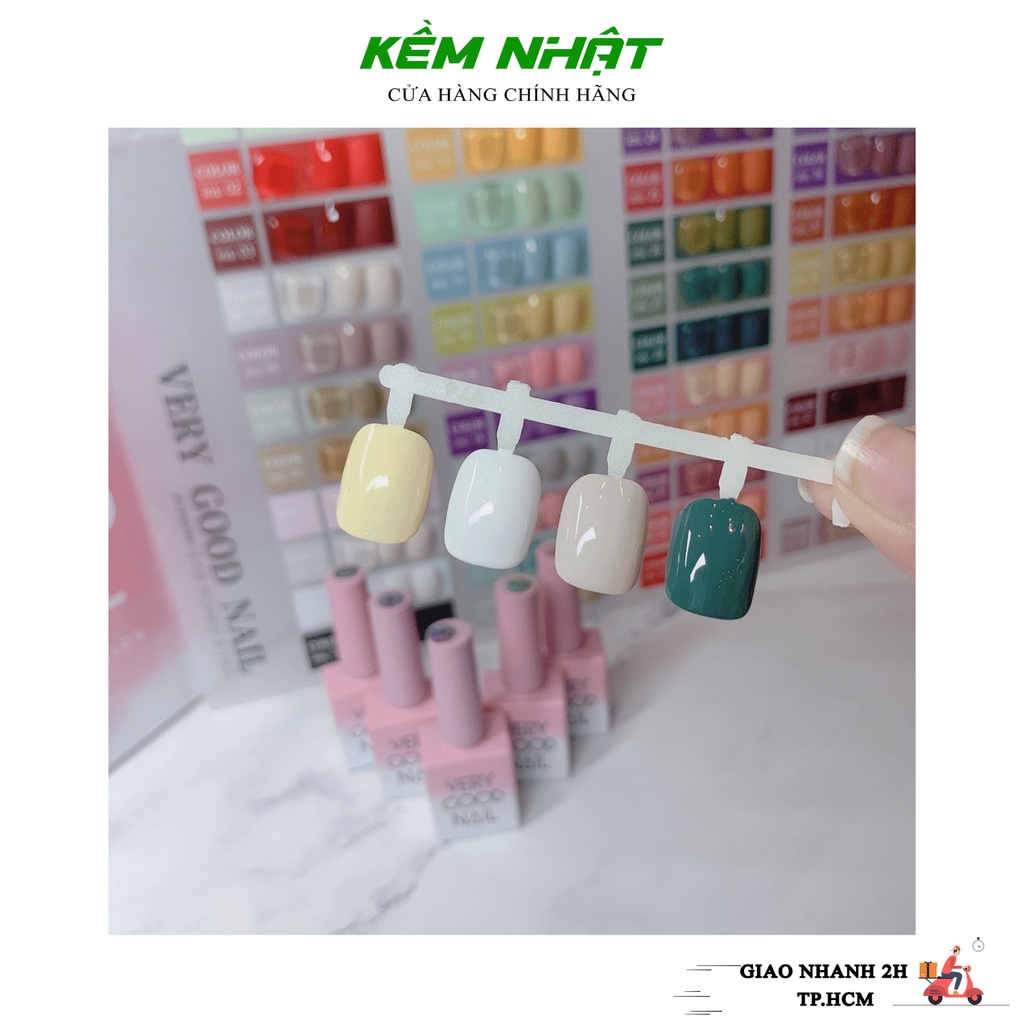 Set Sơn VERY GOOD NAIL CHAI HỒNG 44 Màu - Tặng bảng màu + base và top