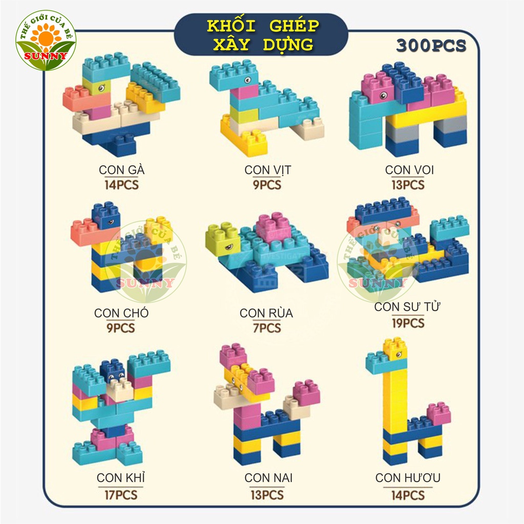Đồ chơi lego cho bé trai hình khối xây dựng - Bộ đồ chơi em bé thông minh - Sunny