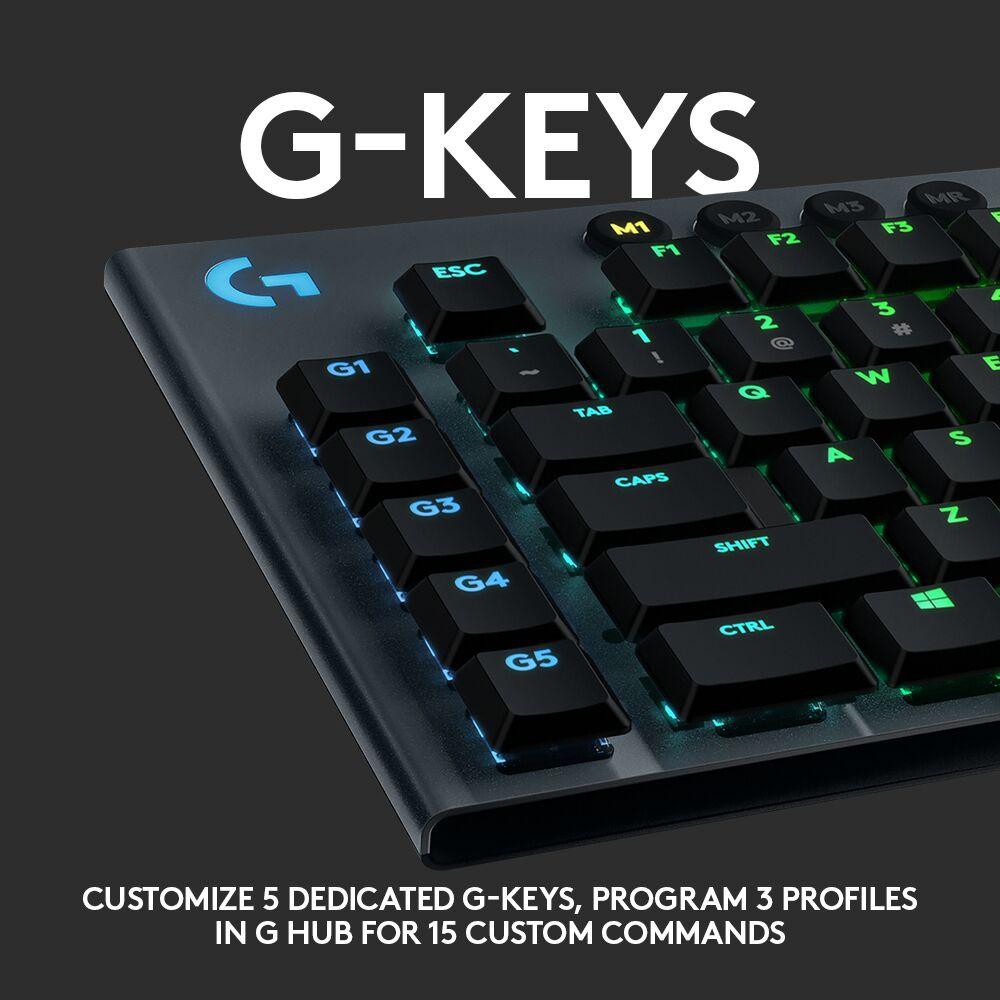 [Mã ELCL7 giảm 7% đơn 300K] Bàn phím game có dây cơ học Logitech G813 - 3 loại phím cơ GL switch cấu hình thấp, RGB