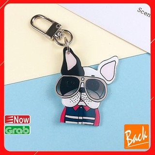 Móc khoá treo balo nữ, móc khoá treo balo nam hình Pug dog đeo kính siêu ngầu PK005BA