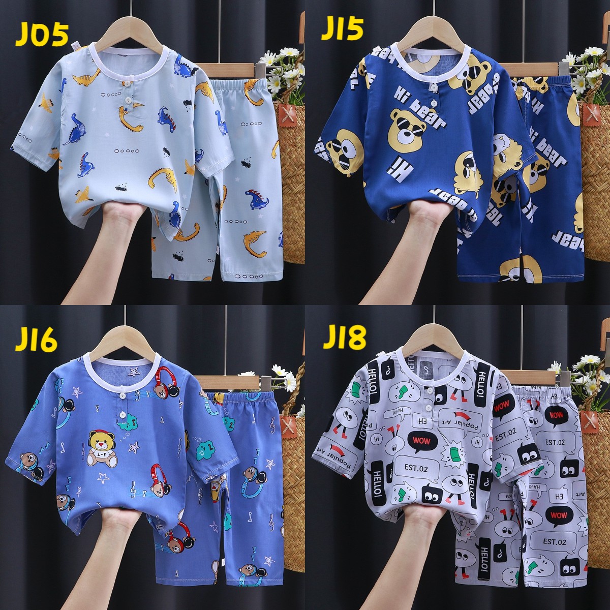 Bộ Đồ Ngủ Pijama Dài Tay Thời Trang Hàn Quốc Cho Bé Từ 3-8 Tuổi