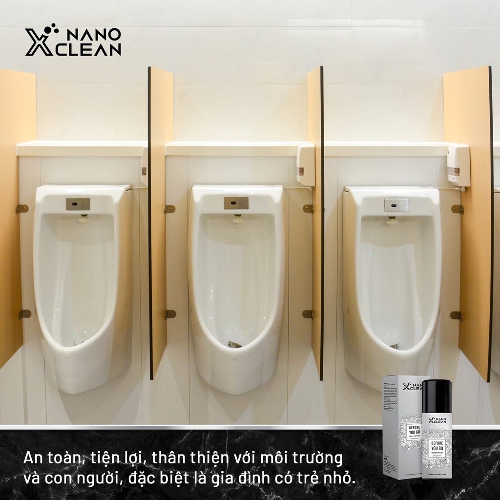 CHAI XỊT NANO BẠC DIỆT KHUẨN KHỬ MÙI VỆ SINH BỒN CẦU, TOILET NHÀ VỆ SINH -NANO XCLEAN TOILET SPRAY 40ML- AHT CORP