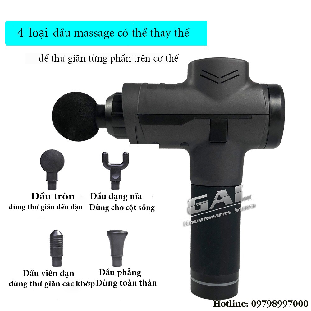 Máy massage gun phục hồi trị đau nhức giảm căng cơ sau hoạt động