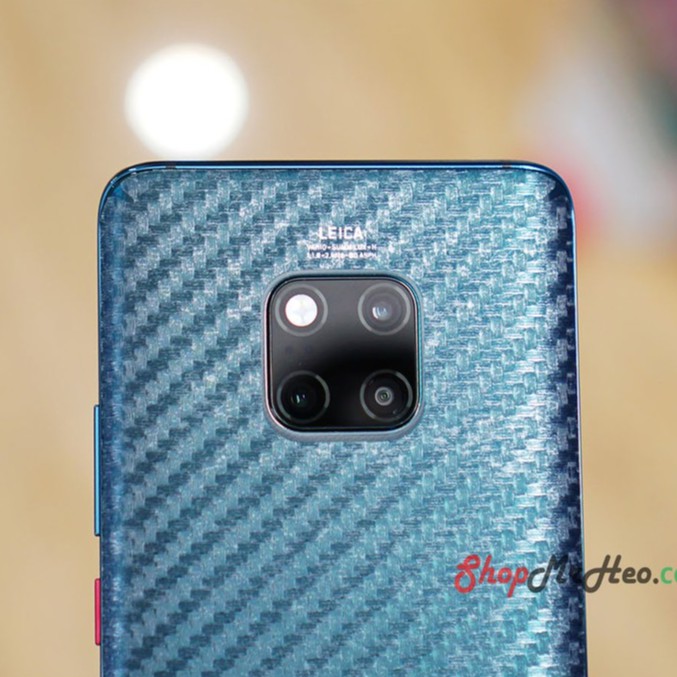 Skin Dán Mặt Lưng Vân 3D Huawei Mate 20 - Mate 20X - Mate 20 Pro - Carbon, Hình Hộp, Nhám, Vân Da