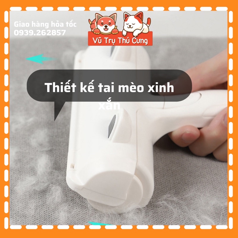 Cây lăn lông tĩnh điện, lăn bụi quần áo, ga giường, mẫu tai mèo trắng