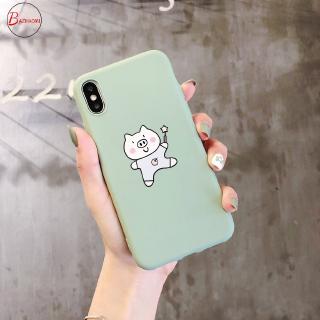 Cute Magic Pig Cartoon Couple Color Soft Matte Case For iPhone 6 6s 7 8 Plus X XR XS MAX