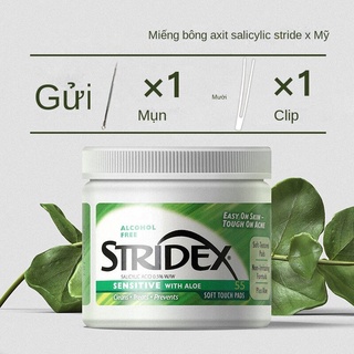 Stridex Anti-Acne Wipes Salicylic Acid 0,5% / 2%  BHA làm giảm mụn đầu đen