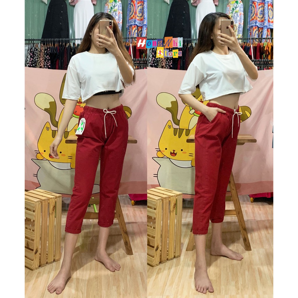 QUẦN BAGGY LƯNG THUN 9 TẤC XẮN LAI CO GIÃN