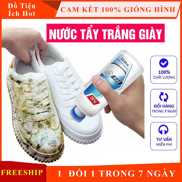 Chai Xịt Tẩy Trắng Vệ Sinh Giày Dép, Túi Xách Plac - Loại Có Đầu Chà Đa Năng