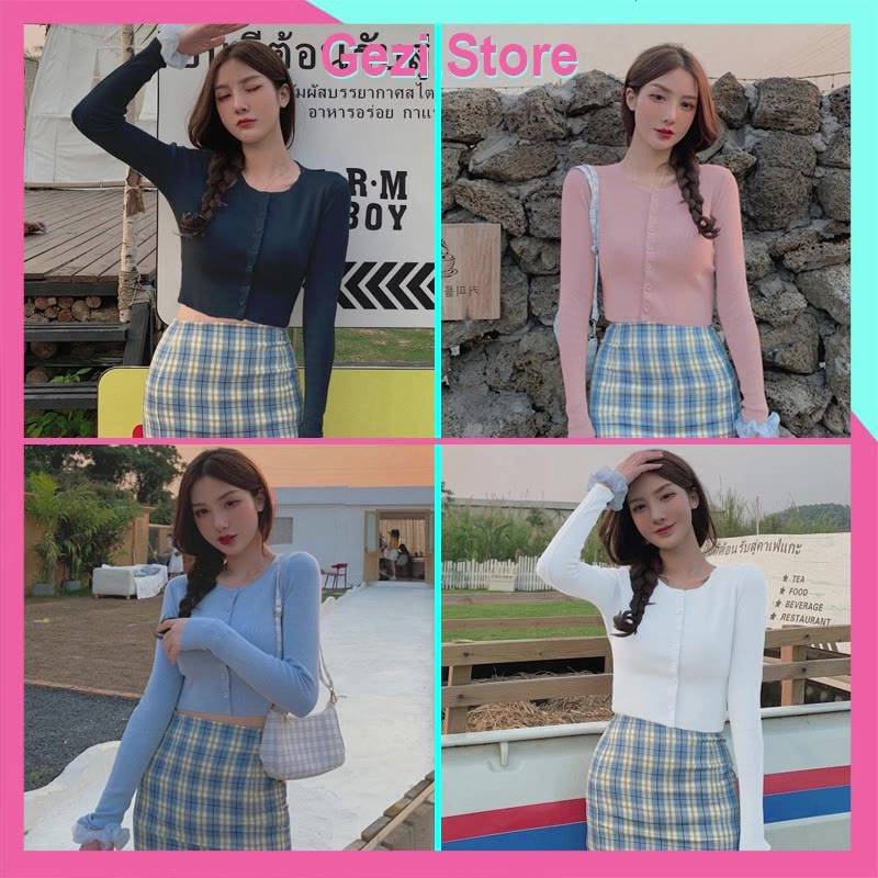 [Mã BMLTA50 giảm đến 50K đơn 99K] Áo Thun Croptop Nữ Dài Tay Khóa Cúc Ôm Body Madela, Croptop Nữ Dài Tay Phong Cách Ul | BigBuy360 - bigbuy360.vn