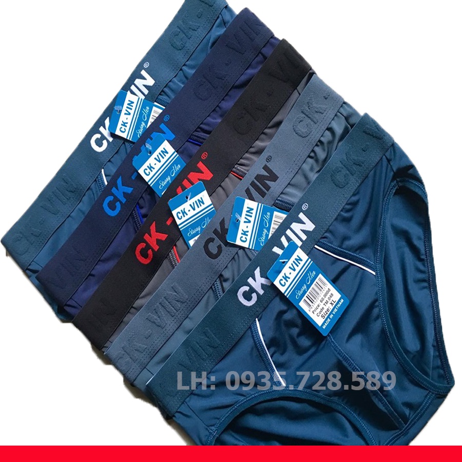 Combo 02 quần lót nam thun lạnh tam giác, hàng cao cấp CK_VIN  bảng lưng bự- chất thấm hút mồ hôi, kháng khuẩn