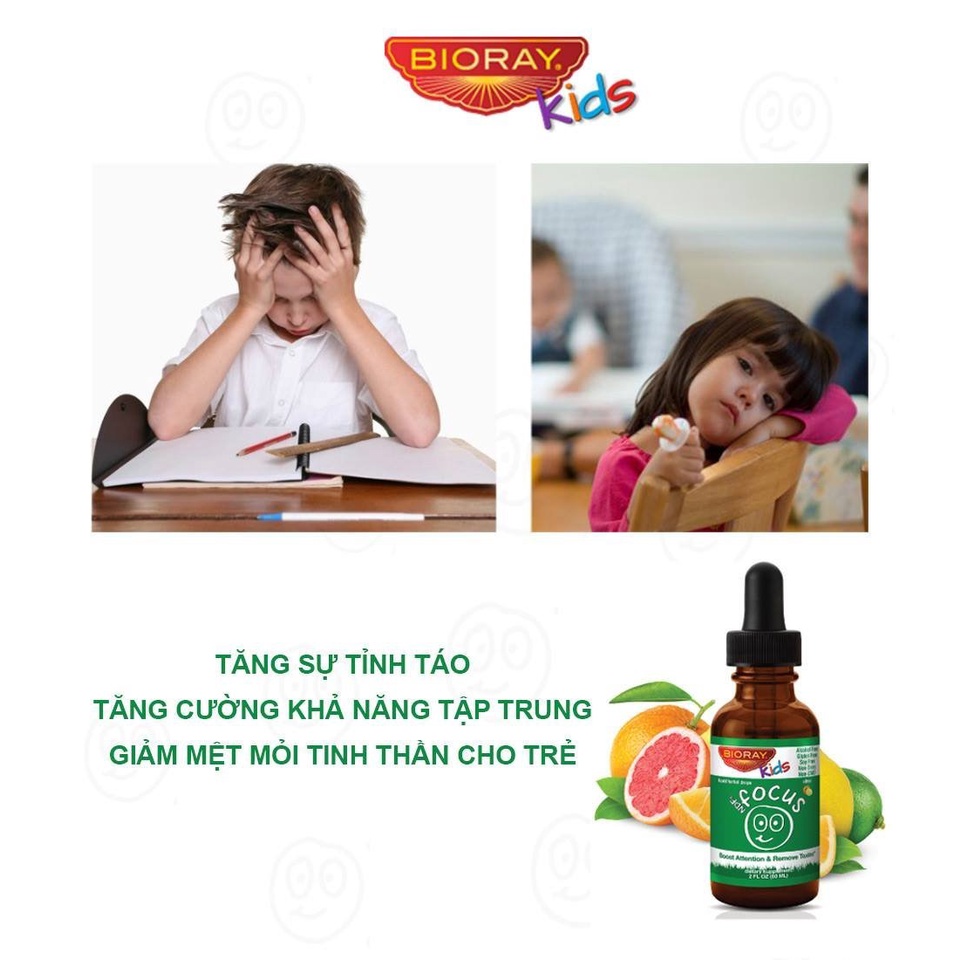 NDF Focus Bioray kids giúp bé tập trung tăng cường sự chú ý học tập tiếp thu tốt hơn ( dung tích 60ml )