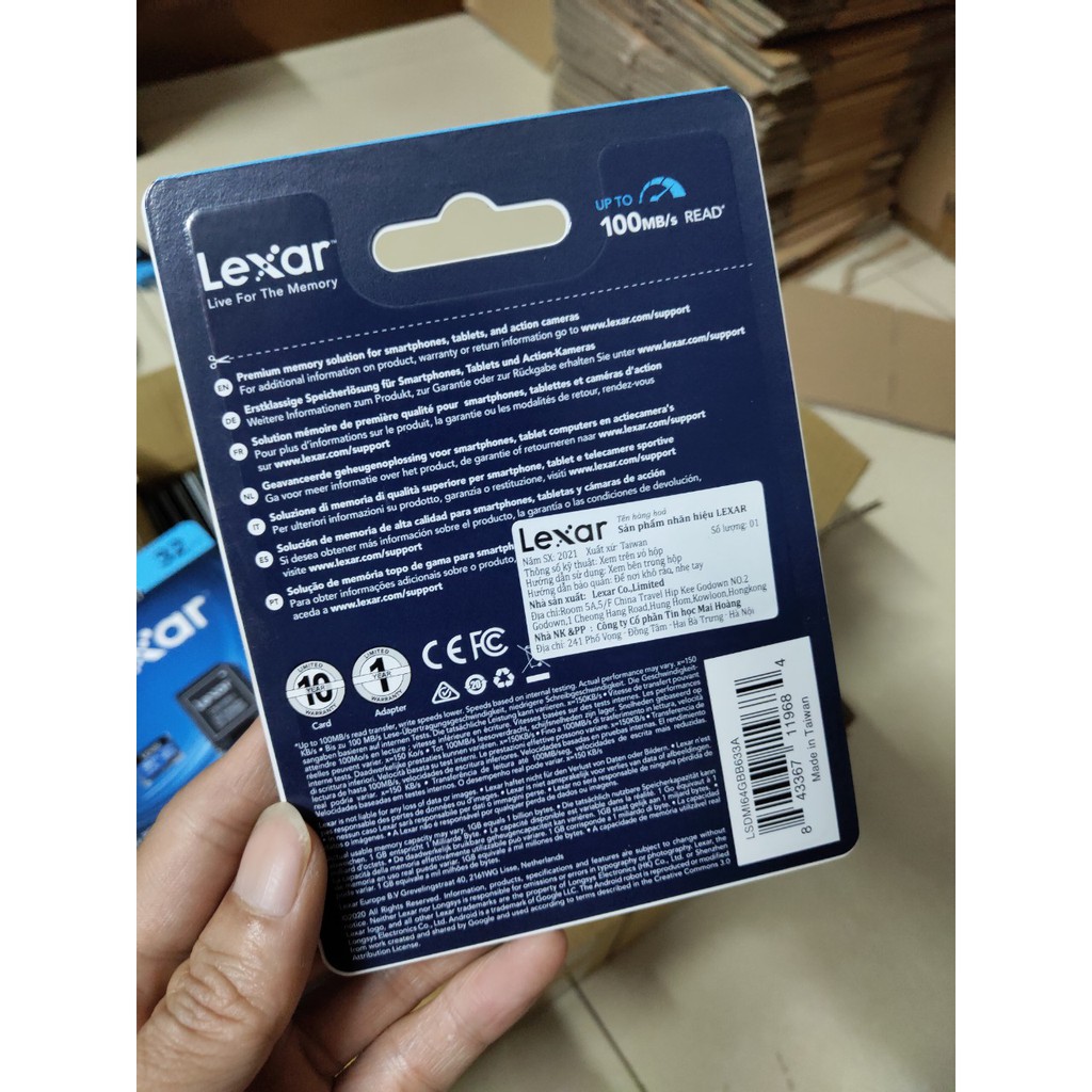 Thẻ nhớ Lexar MicroSDHC UHS-I 32Gb / 64Gb /128Gb Class 10 100MB/s