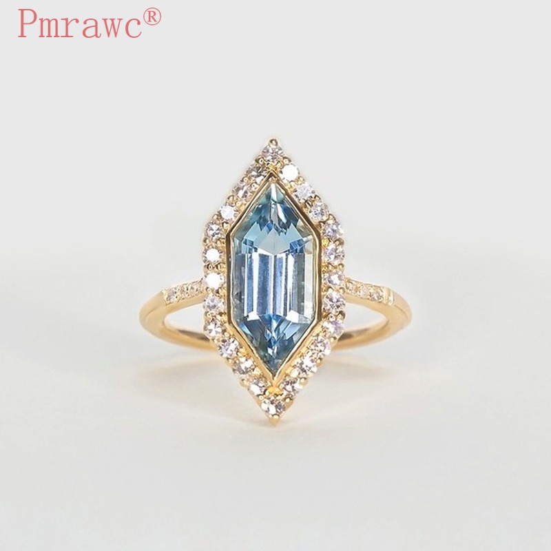 (Bán Sỉ) Nhẫn Xi Mạ Vàng 18k Đính Đá Topaz Giả Mới